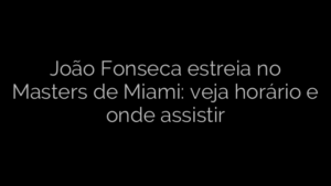 ​João Fonseca estreia no Masters de Miami: veja horário e onde assistir 
